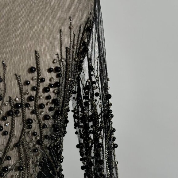 Brand New US 10 GEMY MAALOUF Beaded Embroidered Evening Gown - Picture 8 of 13